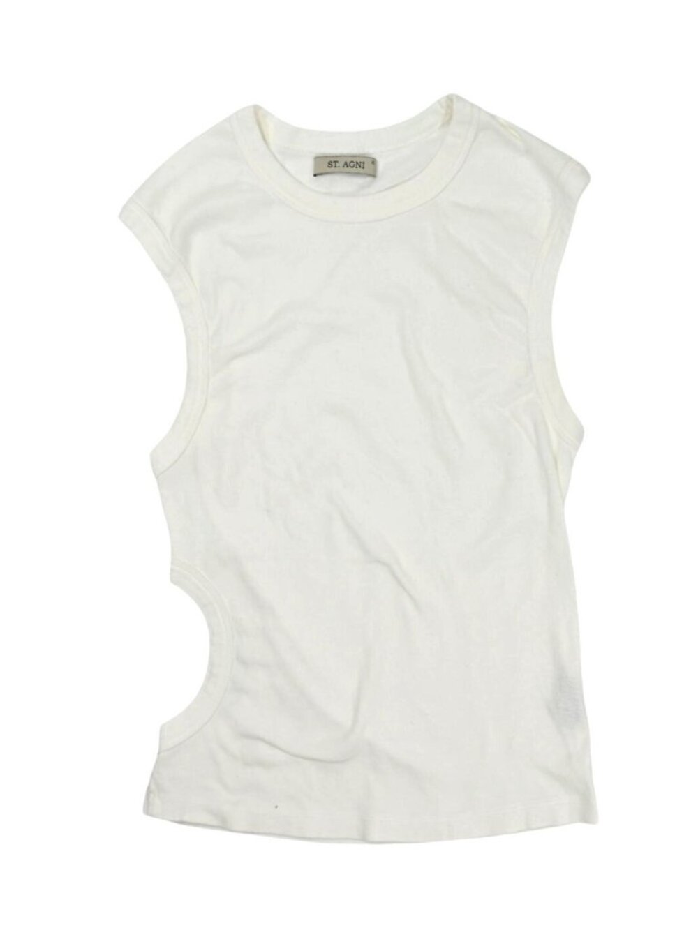 St. Agni Organic Cotton Cut Out Tank Top in White